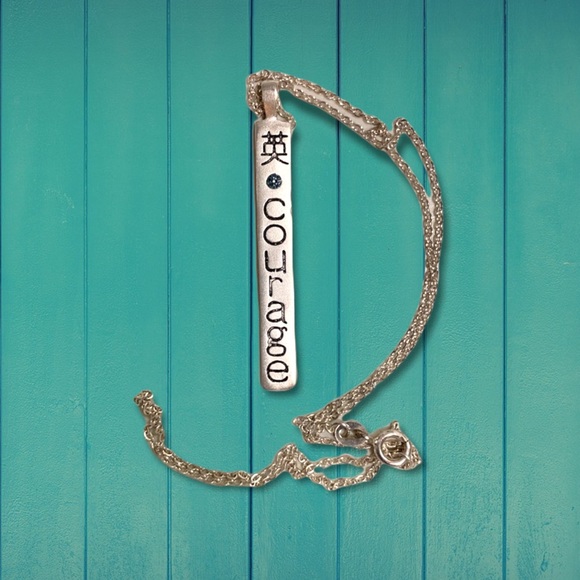 Jewelry - Sterling silver bar mantra necklace
